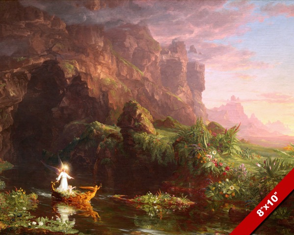 THE VOYAGE OF LIFE MANHOOD A THOMAS COLE PAINTING ART REAL CANVAS GICLEE PRINT 